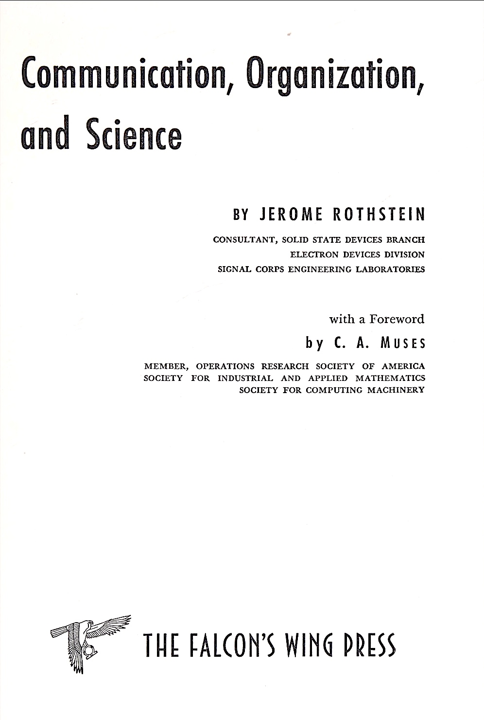 Communication, Organization, and Science