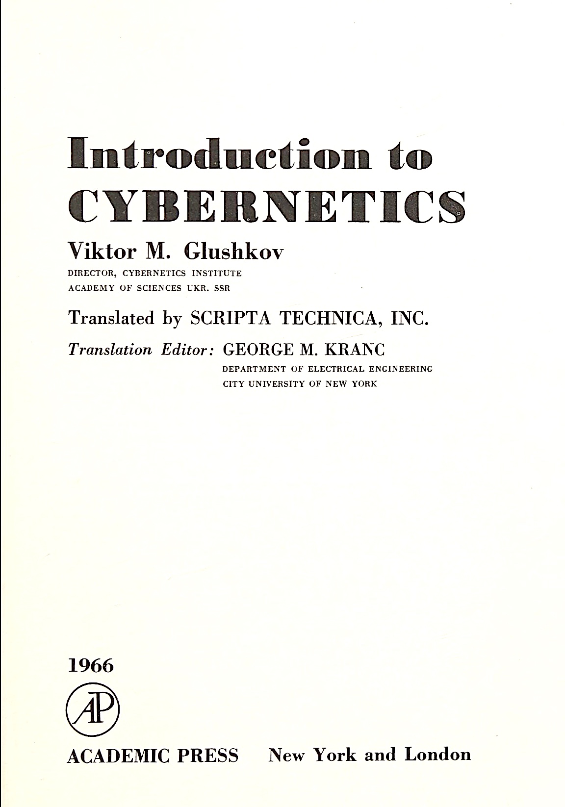 Introduction to Cybernetics