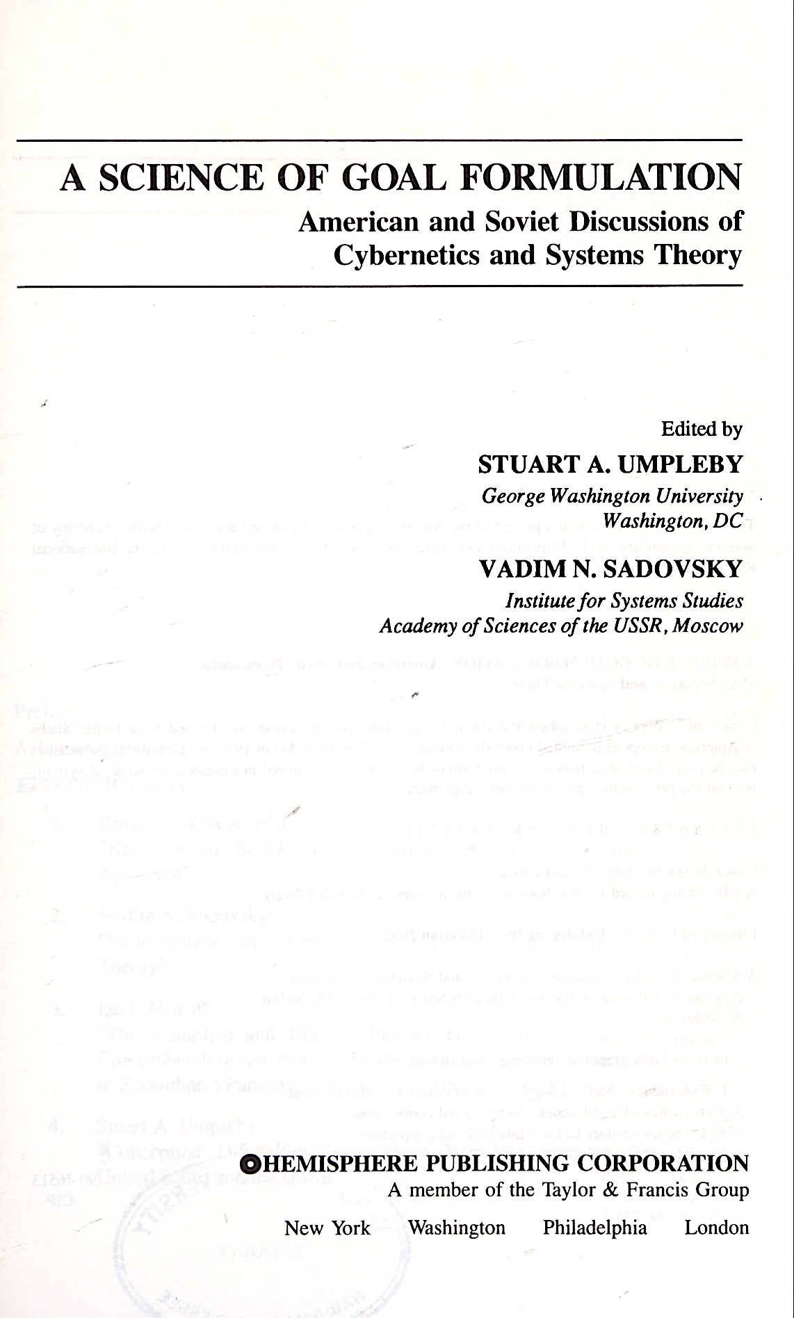 Science of Goal Formulation