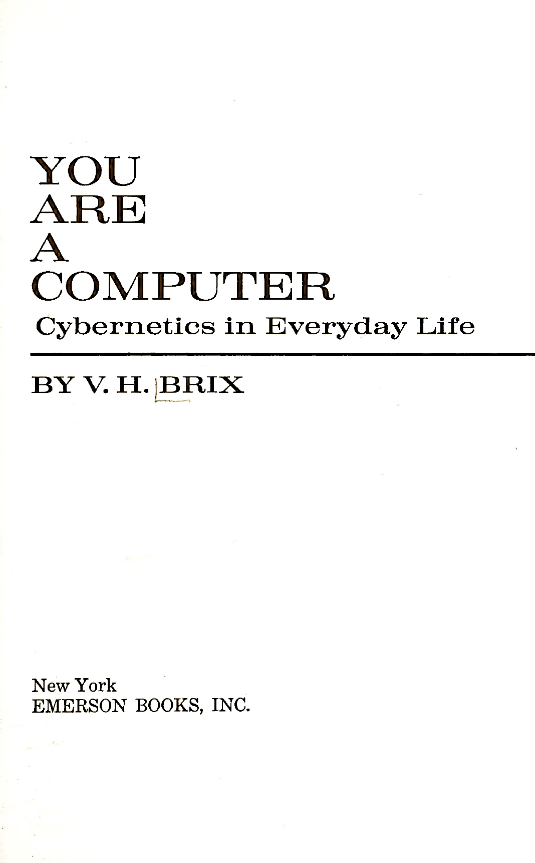 You Are a Computer: Cybernetics in Everyday Life