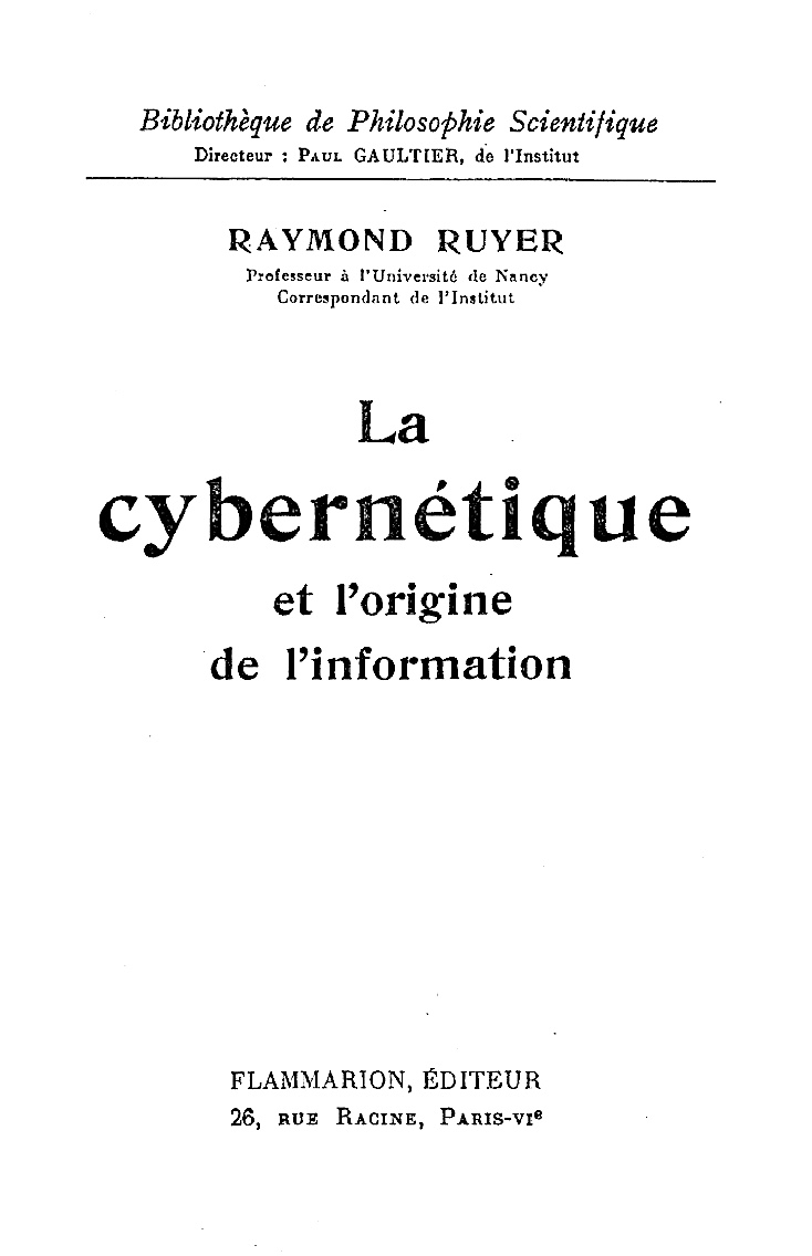 La cybernétique et l'origine de l'information